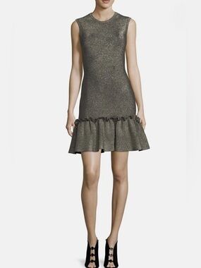 A.L.C. kilmer crewneck sleeveless metallic knit mini dress